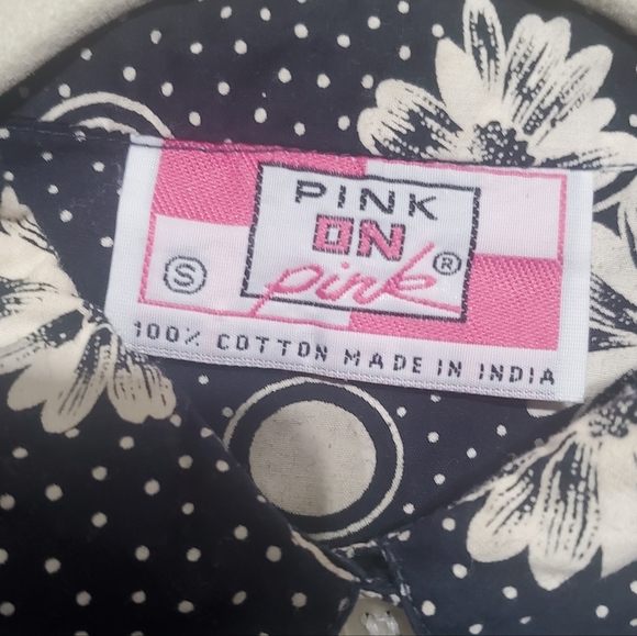 Unique 100% Cotton Floral & Striped Button-up Blouse Womens Size Small - Picture 7 of 14